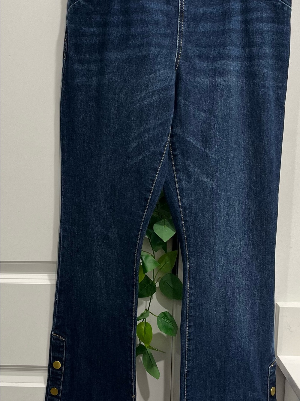 INC International Concepts Dark Blue Flare Jeans with Front Slit